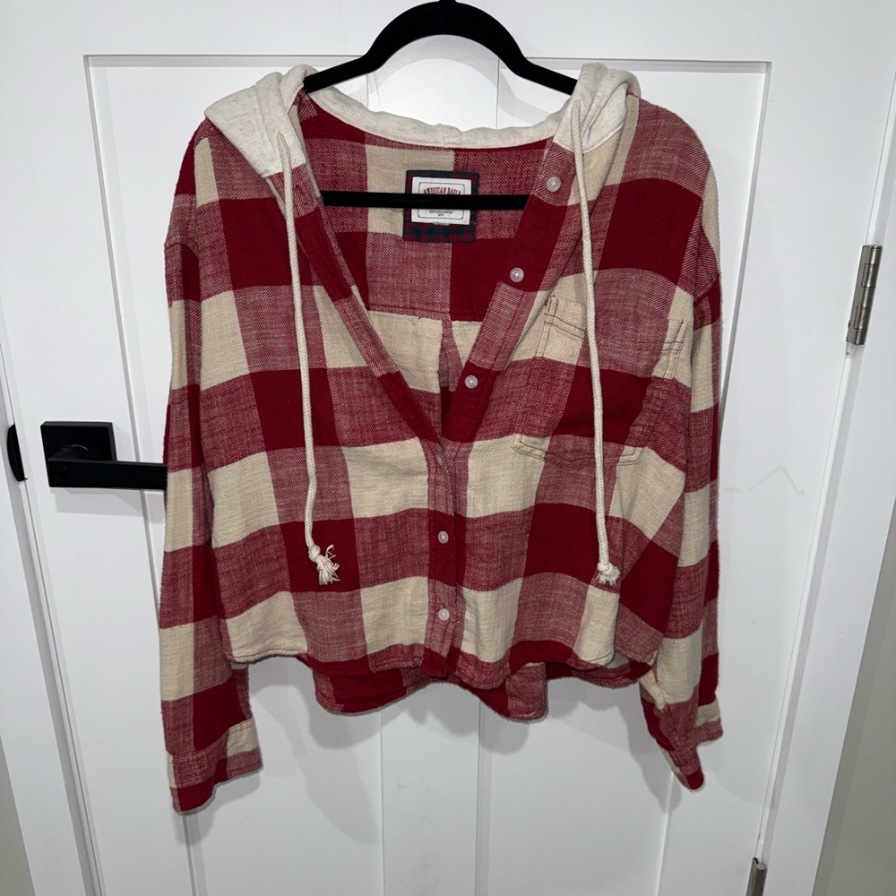 American Eagle Cropped Flannel